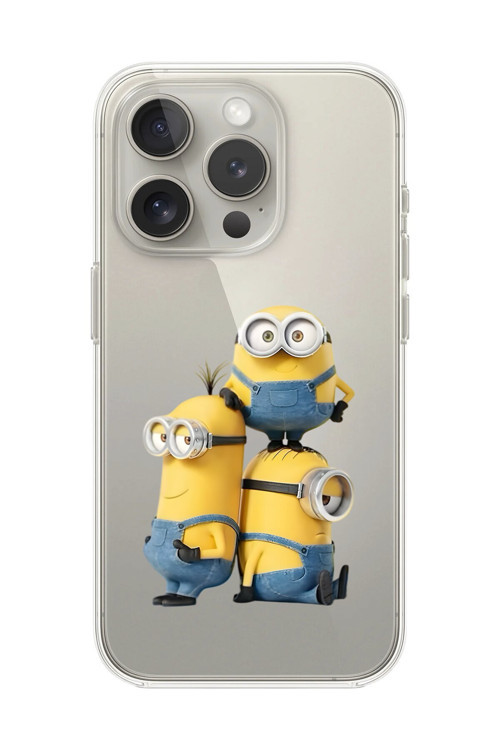 İphone 13 Pro Uyumlu Şeffaf Kılıf Cartoon Minions 10 Tasarımlı
