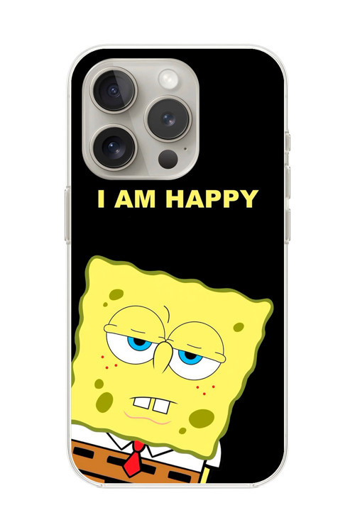 İphone 16 Pro Max Uyumlu Şeffaf Kılıf Sponge Bob Tasarımlı 1