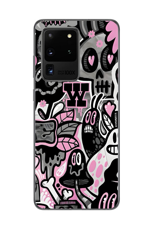 Samsung Galaxy S20 Ultra Uyumlu Şeffaf Kılıf Graffiti 10 Tasarımlı