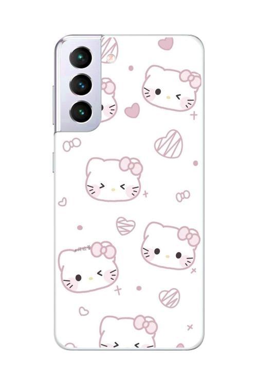 Samsung Galaxy S21+ Uyumlu Şeffaf Kılıf Hello Kitty Tasarımlı
