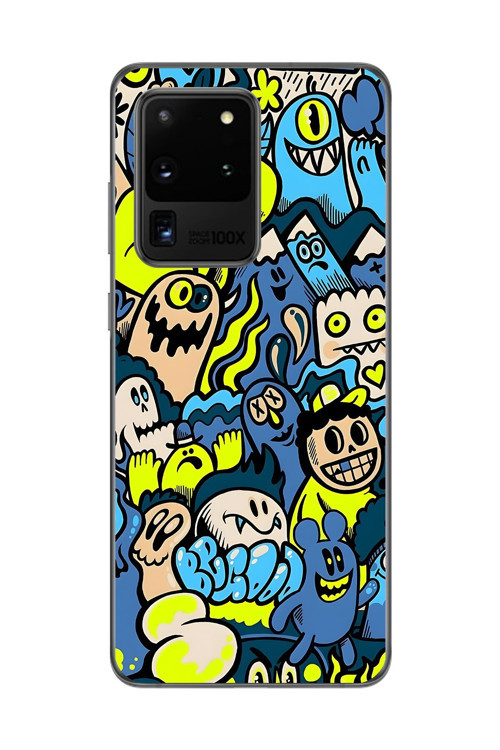 Samsung Galaxy S20 Ultra Uyumlu Şeffaf Kılıf Graffiti 11 Tasarımlı