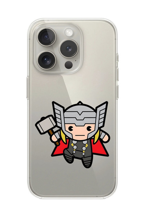 İphone 13 Pro Max Uyumlu Şeffaf Kılıf Chibi Thor 5 Tasarımlı