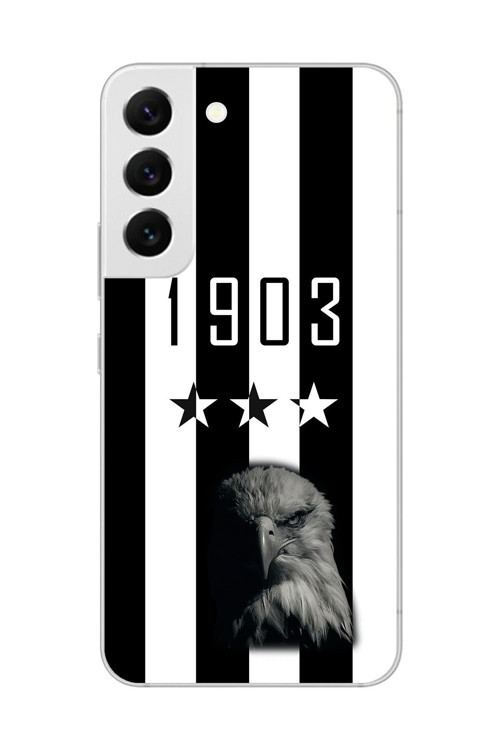 Galaxy S22 Uyumlu Şeffaf Kılıf Şeffaf 1903 Kartal Tasarımlı
