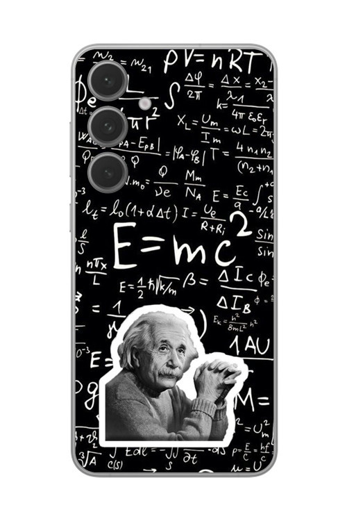 Samsung Galaxy S24+ Uyumlu Şeffaf Kılıf Albert Einstein Tasarımlı