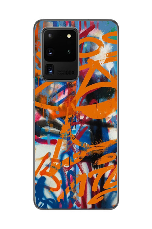 Samsung Galaxy S20 Ultra Uyumlu Şeffaf Kılıf Graffiti 2 Tasarımlı