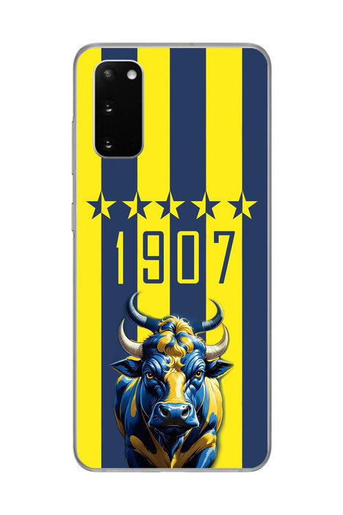 Galaxy S20 Uyumlu Şeffaf Kılıf Şeffaf 1907 Boğa Tasarımlı
