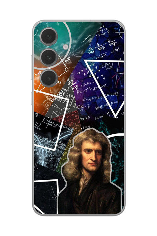 Samsung Galaxy S24+ Uyumlu Şeffaf Kılıf Isaac Newton Tasarımlı