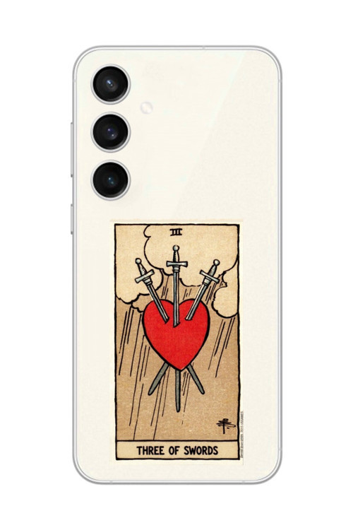 Samsung Galaxy S23+ Uyumlu Şeffaf Kılıf Three Of Swords Tasarımlı