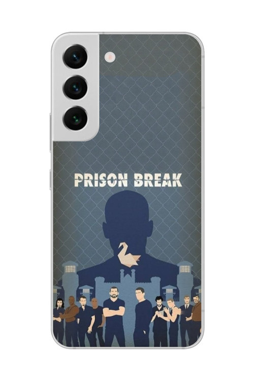 Galaxy S22+ Uyumlu Şeffaf Kılıf Prison Break Tasarımlı
