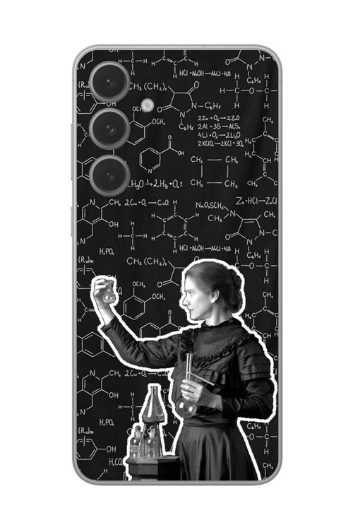 Samsung Galaxy S24+ Uyumlu Şeffaf Kılıf Marie Curie Tasarımlı