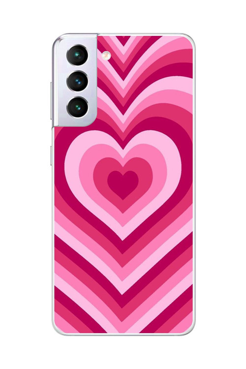 Galaxy S21+ Uyumlu Şeffaf Kılıf Kalp 1 Tasarımlı