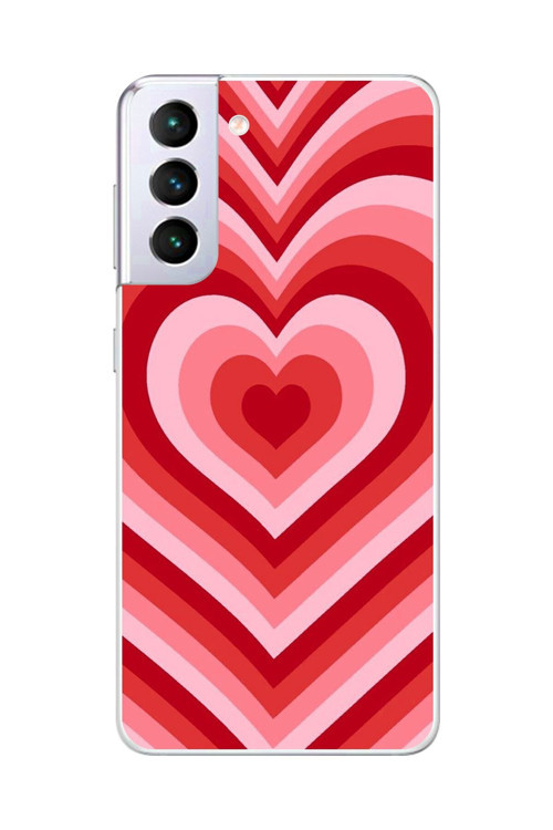 Galaxy S21+ Uyumlu Şeffaf Kılıf Kalp 3 Tasarımlı