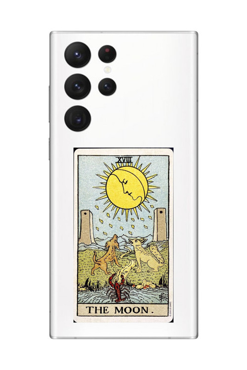 Samsung Galaxy S22 Ultra Uyumlu Şeffaf Kılıf The Moon Tasarımlı