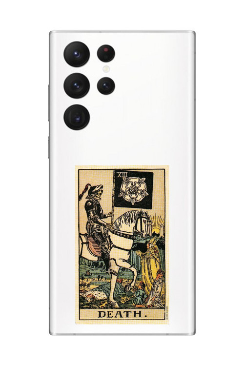 Samsung Galaxy S22 Ultra Uyumlu Şeffaf Kılıf Death Tasarımlı