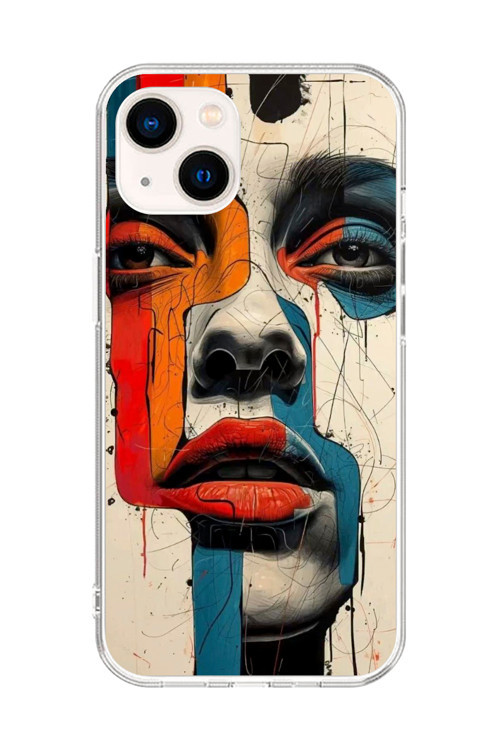 İphone 13 Uyumlu Şeffaf Kılıf Tablo Tasarımlı