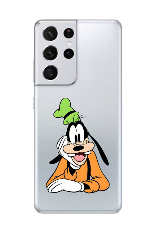 Galaxy S21 Ultra Uyumlu Şeffaf Kılıf Cartoon Goofy 5 Tasarımlı