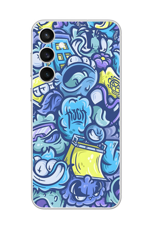 Samsung Galaxy S23 Fe Uyumlu Şeffaf Kılıf Graffiti 9 Tasarımlı