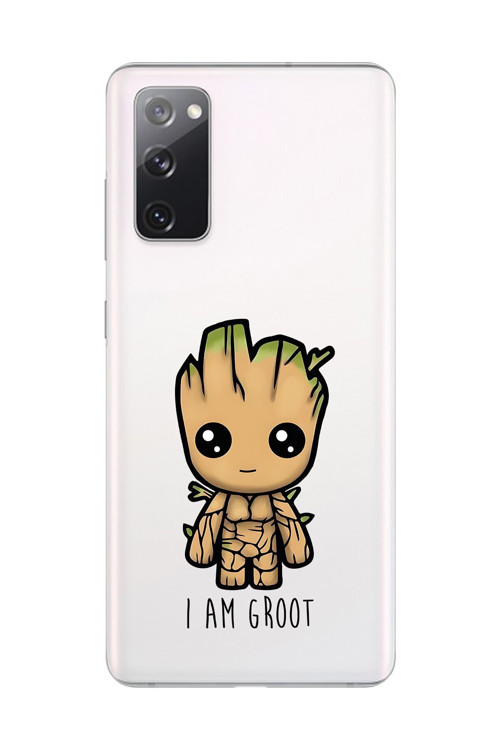 Samsung Galaxy S20 Fe Uyumlu Şeffaf Kılıf Chibi Babygroot 1 Tasarımlı
