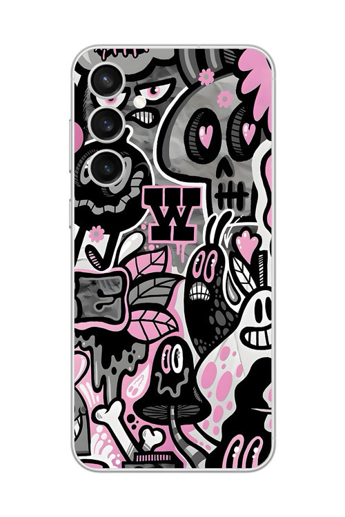 Samsung Galaxy S23 Fe Uyumlu Şeffaf Kılıf Graffiti 10 Tasarımlı