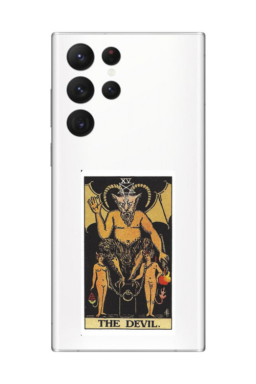 Samsung Galaxy S22 Ultra Uyumlu Şeffaf Kılıf The Devil Tasarımlı