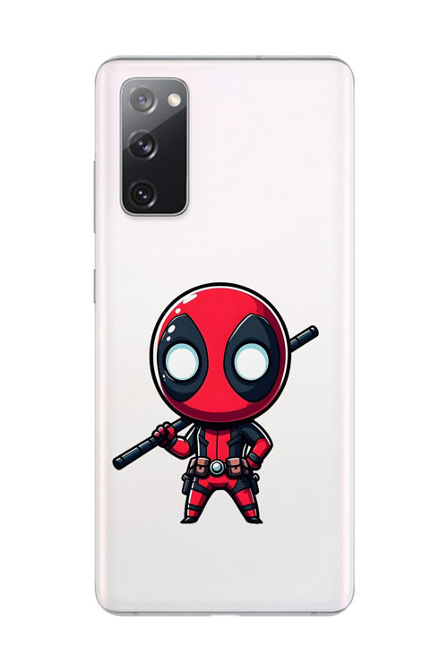 Samsung Galaxy S20 Fe Uyumlu Şeffaf Kılıf Chibi Deadpool 8 Tasarımlı