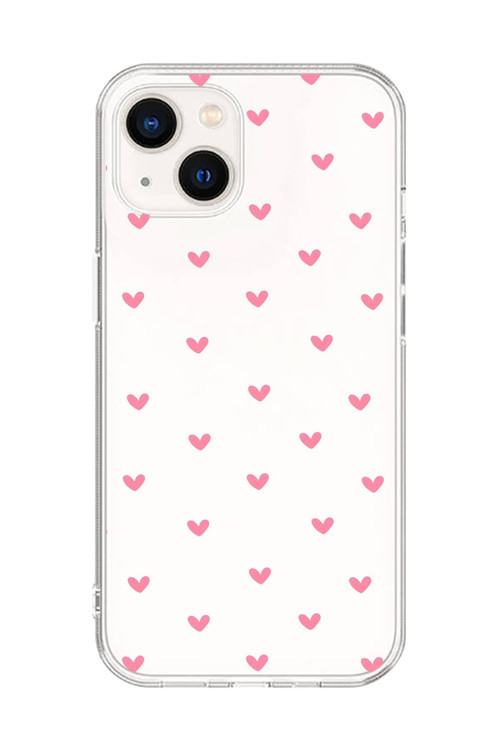 İphone 13 Uyumlu Şeffaf Kılıf Şeffaf Kalp 1 Tasarımlı
