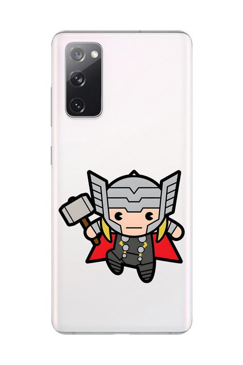 Galaxy S20 Fe Uyumlu Şeffaf Kılıf Chibi Thor 5 Tasarımlı