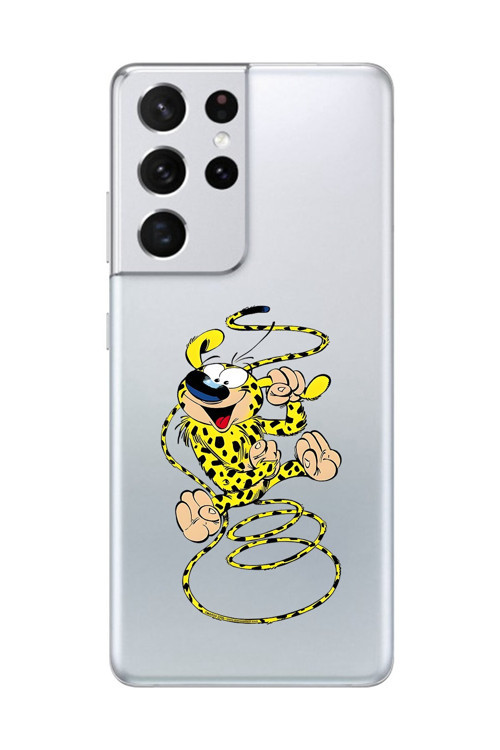 Samsung Galaxy S21 Ultra Uyumlu Şeffaf Kılıf Cartoon Marsupilami 9 Tasarımlı