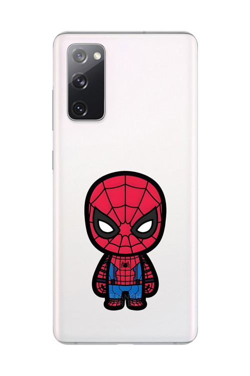 Galaxy S20 Fe Uyumlu Şeffaf Kılıf Chibi Spider-Man 7 Tasarımlı