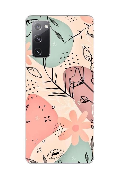Samsung Galaxy S20 Fe Uyumlu Şeffaf Kılıf Çiçek Tasarımlı