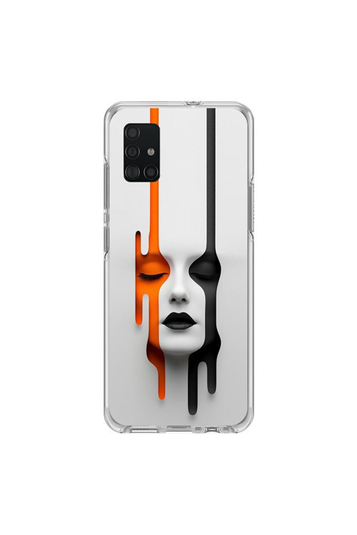 Samsung Galaxy A71 Uyumlu Şeffaf Kılıf Estetik Yüz 1 Tasarımlı