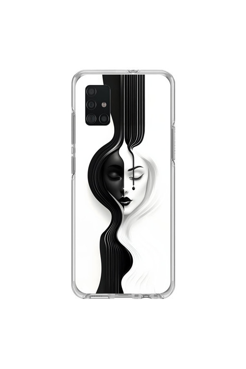 Samsung Galaxy A71 Uyumlu Şeffaf Kılıf Estetik Yüz 3 Tasarımlı
