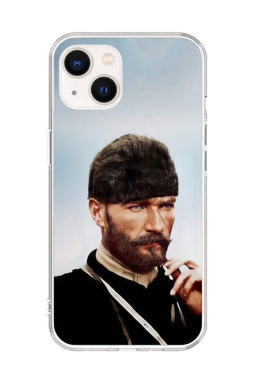 İphone 13 Uyumlu Şeffaf Kılıf Atatürk 2 Tasarımlı