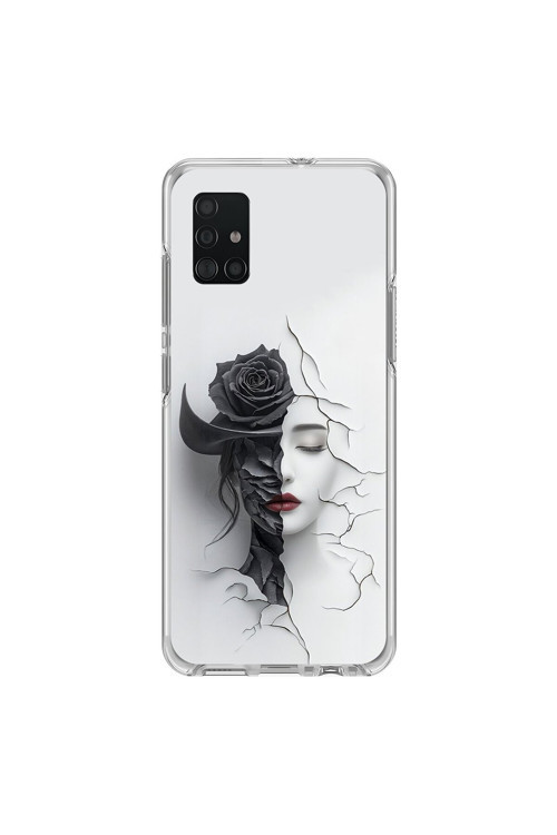 Samsung Galaxy A71 Uyumlu Şeffaf Kılıf Estetik Yüz 4 Tasarımlı