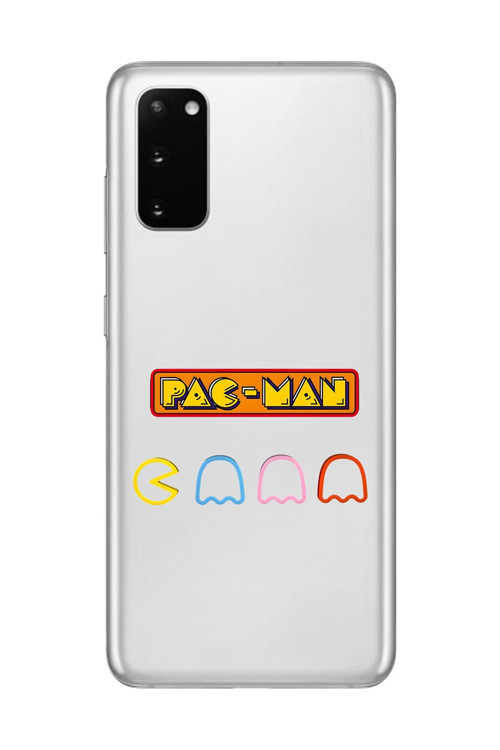 Galaxy S20 Uyumlu Şeffaf Kılıf 1 Pac-Man Tasarımlı