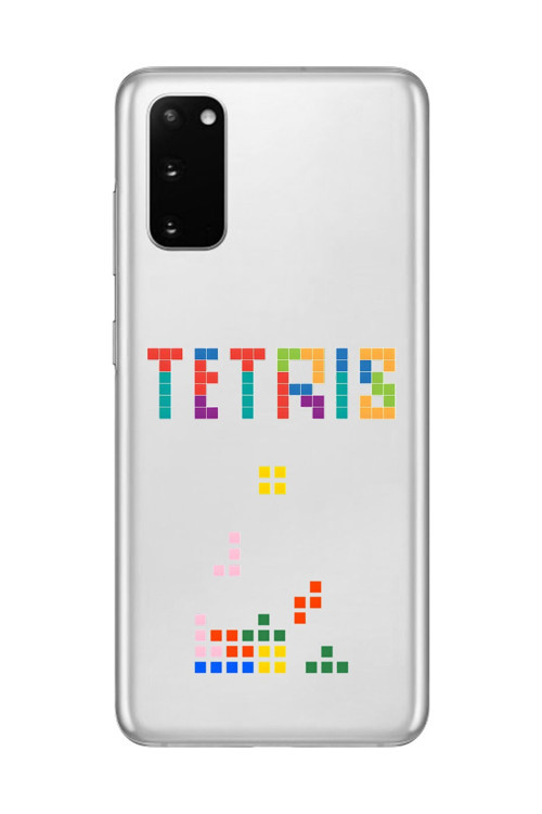 Samsung Galaxy S20 Uyumlu Şeffaf Kılıf 3 Tetris Tasarımlı