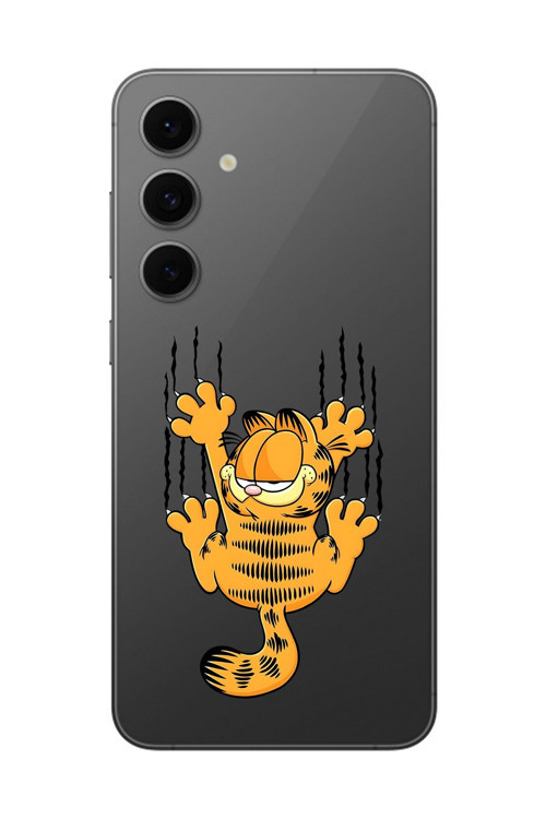Samsung Galaxy S24 Fe Uyumlu Şeffaf Kılıf Cartoon Garfield 4 Tasarımlı
