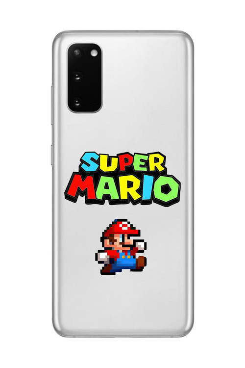 Samsung Galaxy S20 Uyumlu Şeffaf Kılıf 2 Mario Tasarımlı