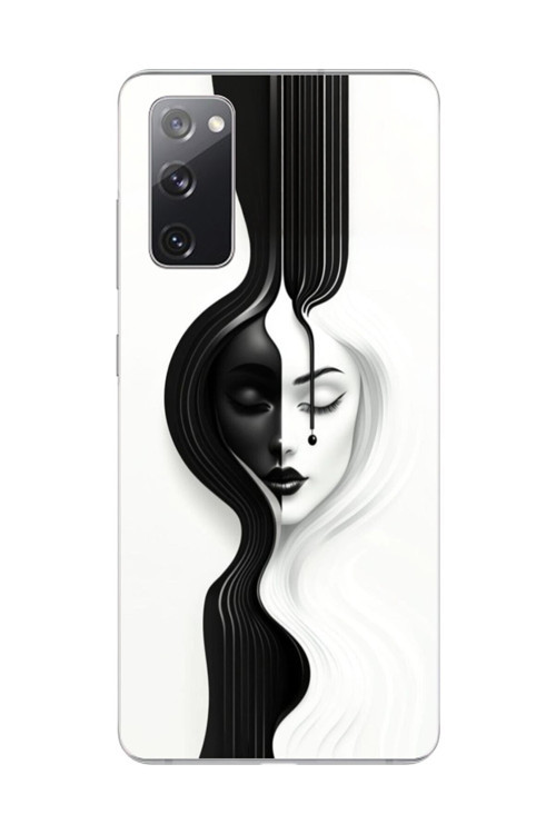 Samsung Galaxy S20 Fe Uyumlu Şeffaf Kılıf Estetik Yüz 3 Tasarımlı