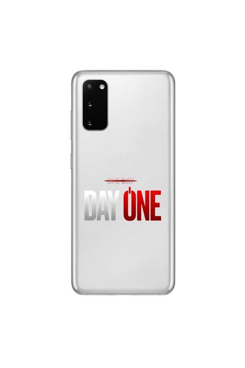 Samsung Galaxy S20 Uyumlu Şeffaf Kılıf One Day/Day One Tasarımlı
