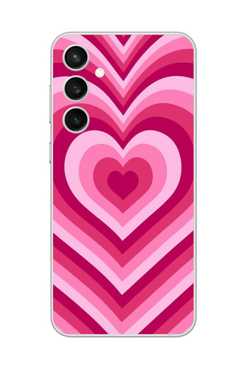 Galaxy S23 Fe Uyumlu Şeffaf Kılıf Kalp 1 Tasarımlı