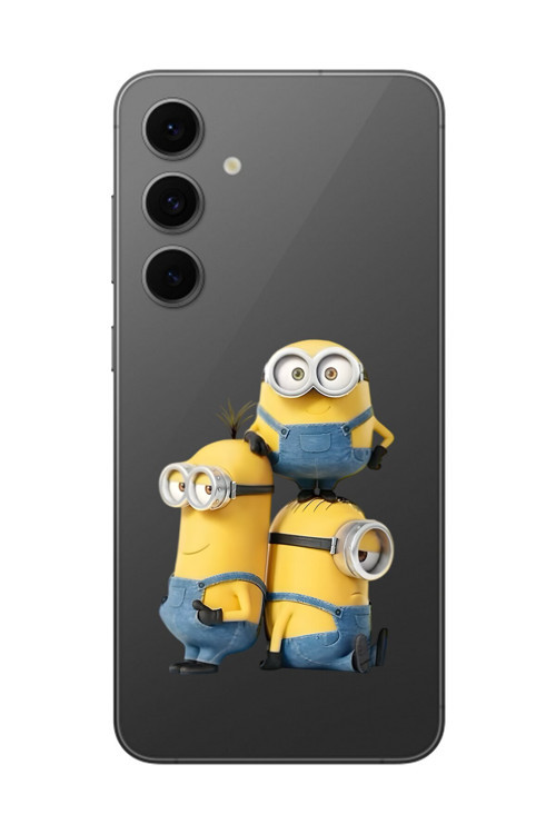 Galaxy S24 Fe Uyumlu Şeffaf Kılıf Cartoon Minions 10 Tasarımlı