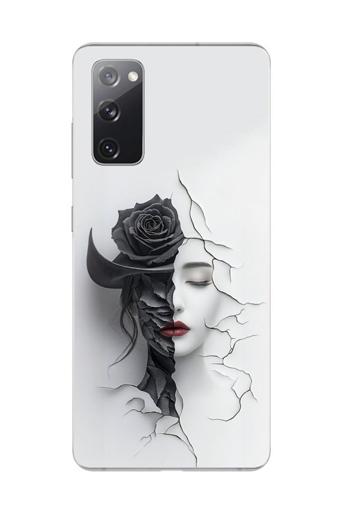 Samsung Galaxy S20 Fe Uyumlu Şeffaf Kılıf Estetik Yüz 4 Tasarımlı