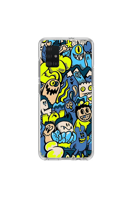 Samsung Galaxy A71 Uyumlu Şeffaf Kılıf Graffiti 11 Tasarımlı