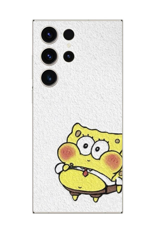 Samsung Galaxy S23 Ultra Uyumlu Şeffaf Kılıf Sünger Bob Mini Tasarımlı