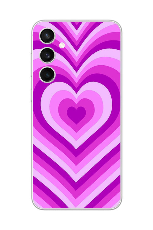 Galaxy S23 Fe Uyumlu Şeffaf Kılıf Kalp 2 Tasarımlı