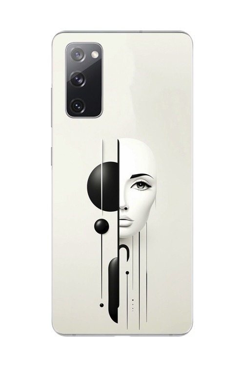 Samsung Galaxy S20 Fe Uyumlu Şeffaf Kılıf Estetik Yüz 2 Tasarımlı