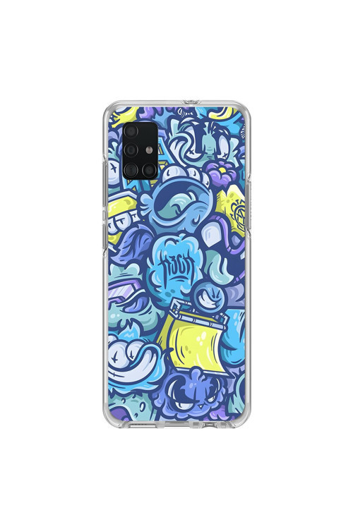 Samsung Galaxy A71 Uyumlu Şeffaf Kılıf Graffiti 9 Tasarımlı