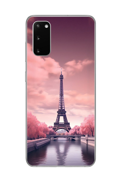 Samsung Galaxy S20 Uyumlu Şeffaf Kılıf Paris 3 Tasarımlı