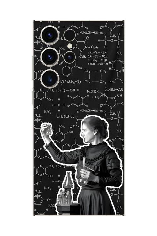 Samsung Galaxy S23 Ultra Uyumlu Şeffaf Kılıf Marie Curie Tasarımlı